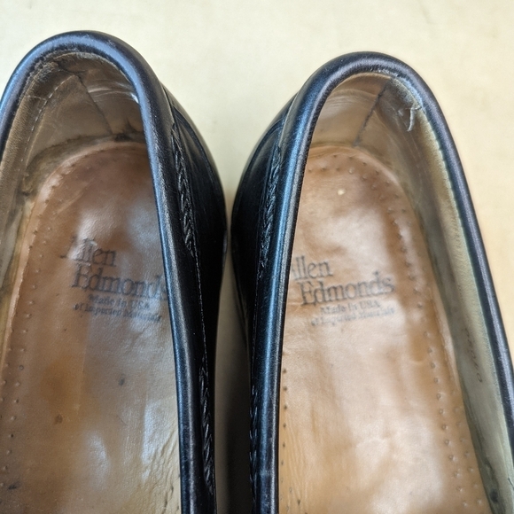 Allen Edmonds "Alton" Double Kiltie Black Leather Loafers. Men's Size 9.5C. Nice - Picture 6 of 11